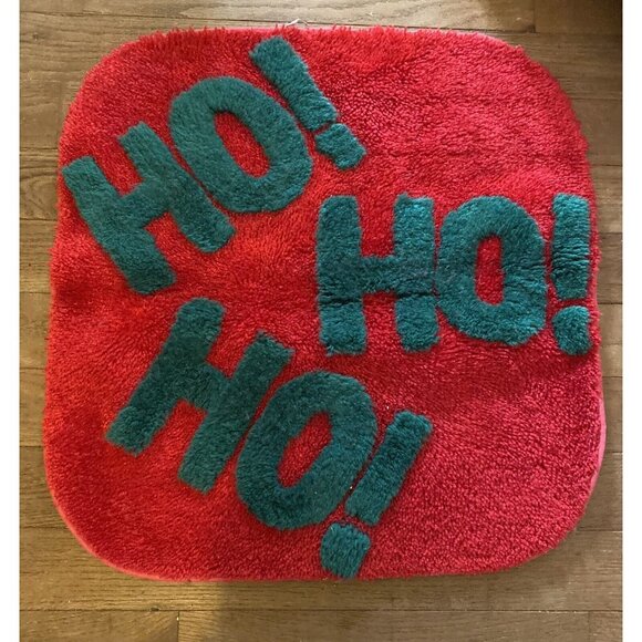 Christmas Area Rug 23”x24” Ho Ho Ho Indoor Pile Hooked Novelty Seasonal Plush - Picture 7 of 7
